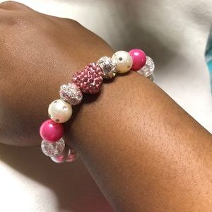 Pink Heart Beaded Bracelet